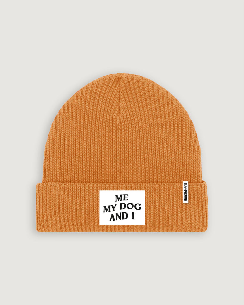 Mode für Hundebesitzer, Geschenk für Hundebesitzer, Me, my dog and I Haube, Beanie, orange