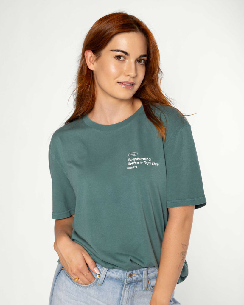 Hundundherrl, Good days start with coffee and dogs, Shirt, petrol