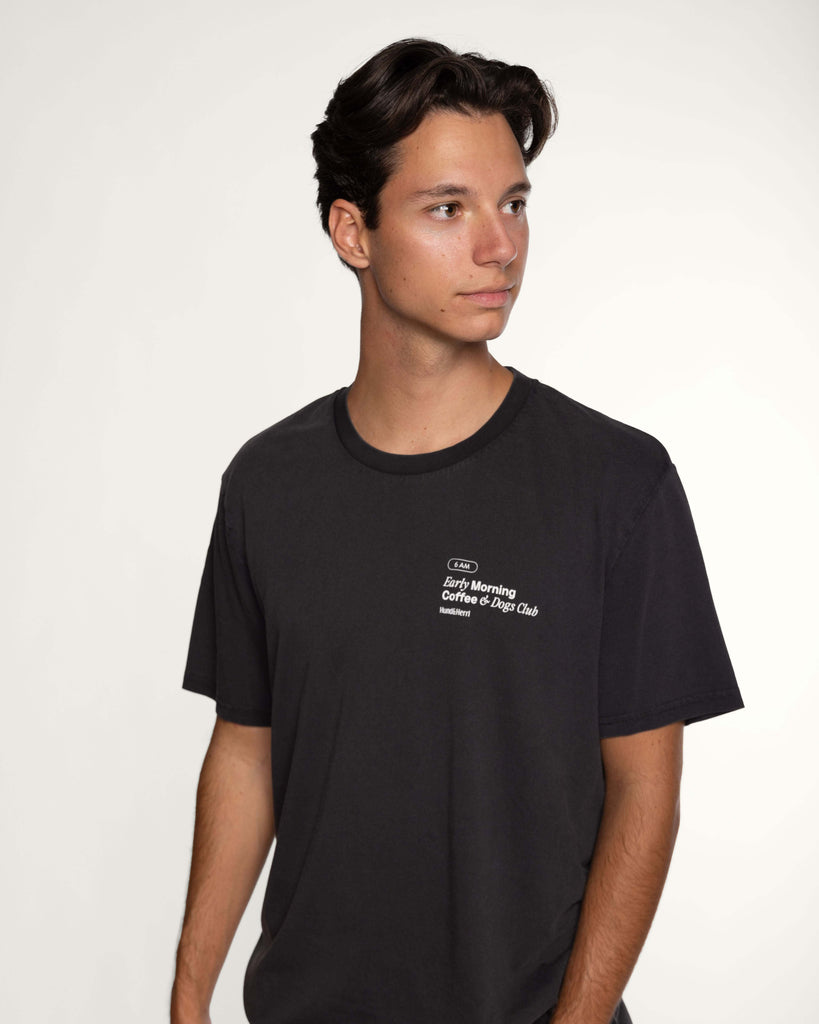 Hundundherrl, Good days start with coffee and dogs, Shirt, schwarzgrau