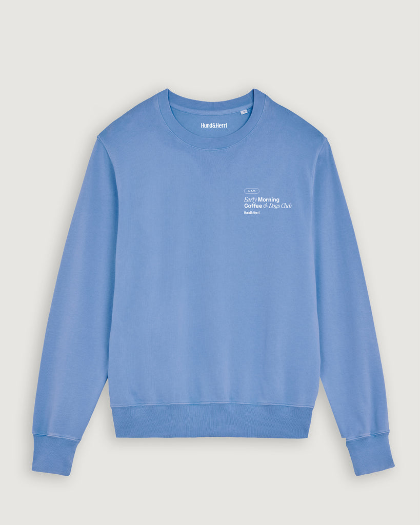 Mode für Hundebesitzer, Good days start with coffee and dogs, Sweater, Hellblau