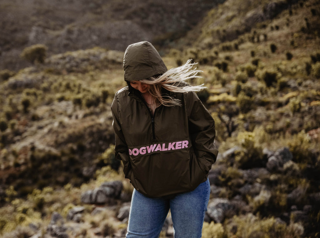 Mode für Hundebesitzer, Dogwalker, Windbreaker, Khaki