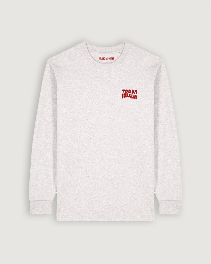 Mode für hundebesitzer, Geschenke für Hundebesitzer, Long sleeve, Today feels like I need a dog kiss, Grau