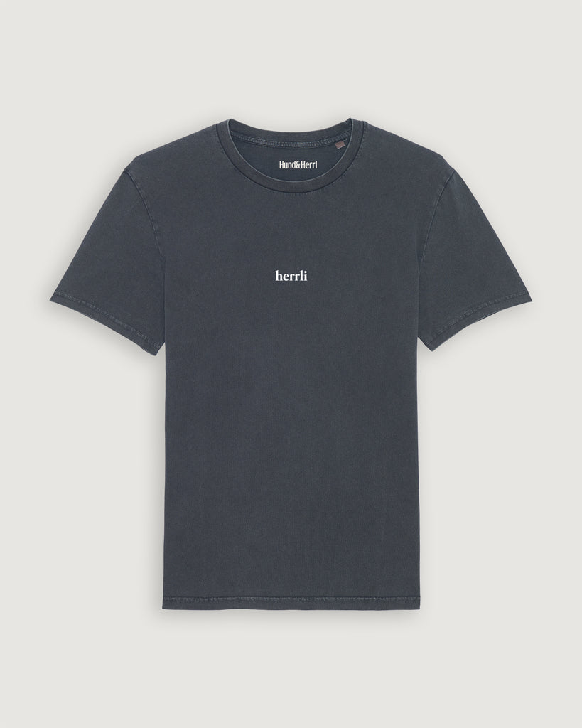 Mode für Hundebesitzer, Geschenk für Hundebesitzer, Herrli, Shirt Indiaink Grau