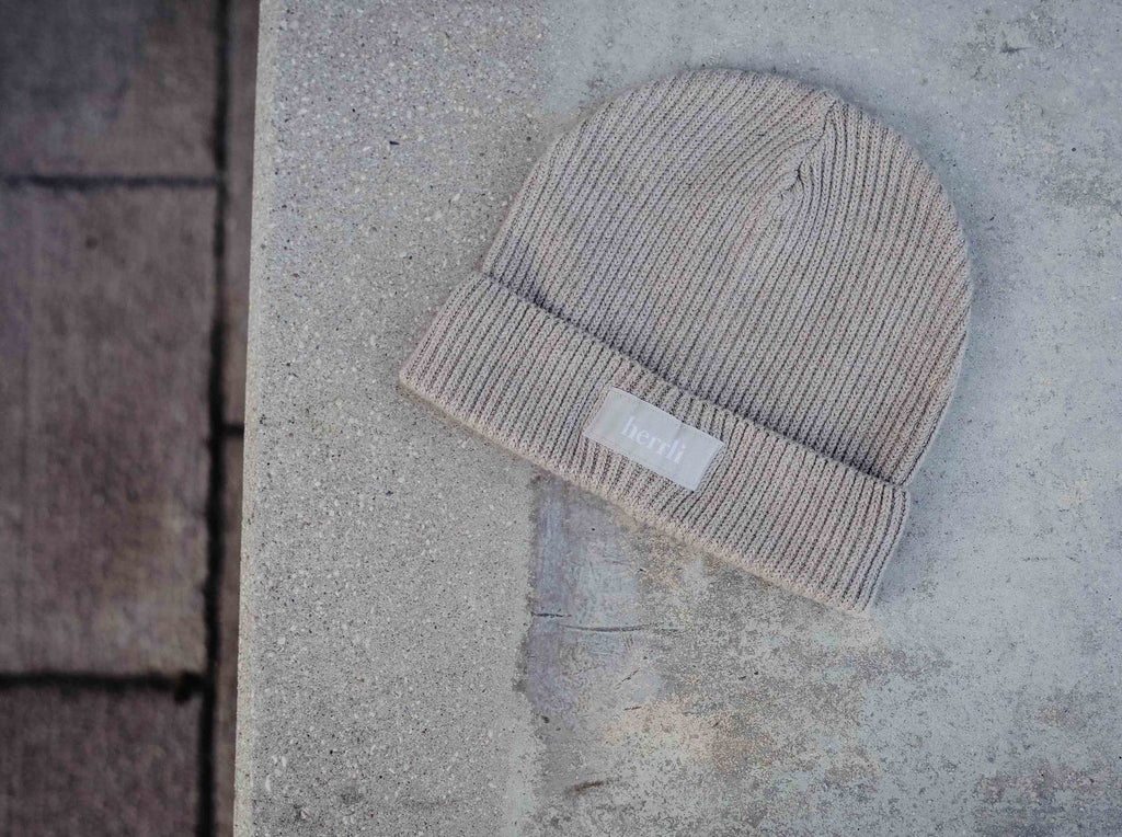 Mode für Hundebesitzer, Geschenk für Hundebesitzer, herrli, Beanie, Haube, beige